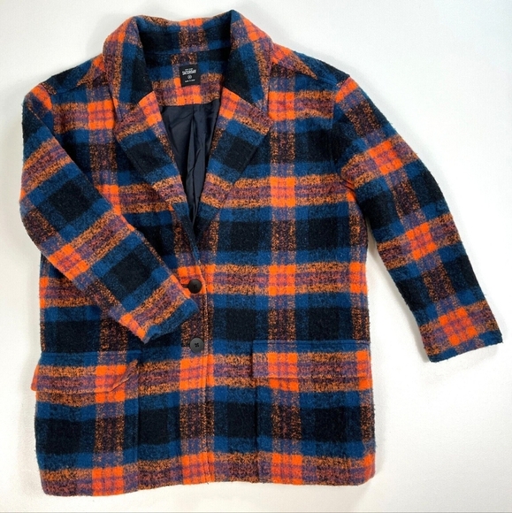 kate spade Jackets & Blazers - Kate Spade Saturday Flap Brushed Plaid Jacket